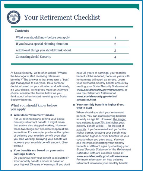 Checklist for Retirement 的图像结果