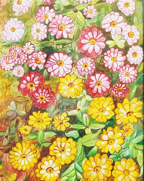 Beautiful handmade flowers wall painting for home | Kavi Art Studio