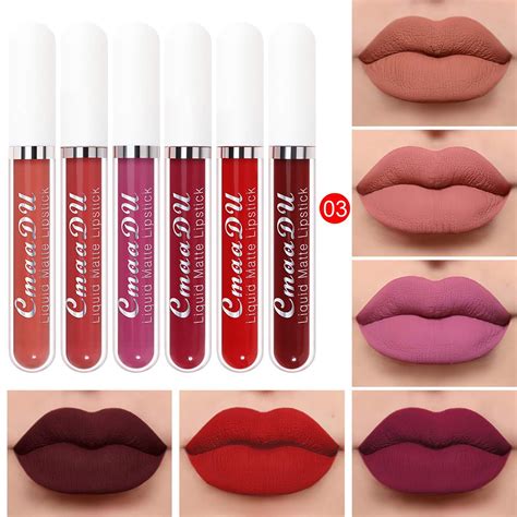 Buy 18 Color Lip Gloss ,6 Pc Box Set Matte Longwear Soft Waterproof ...