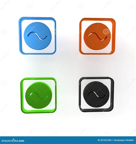 Colorful AC Voltage Source Symbol Icon Isolated on White Background ...