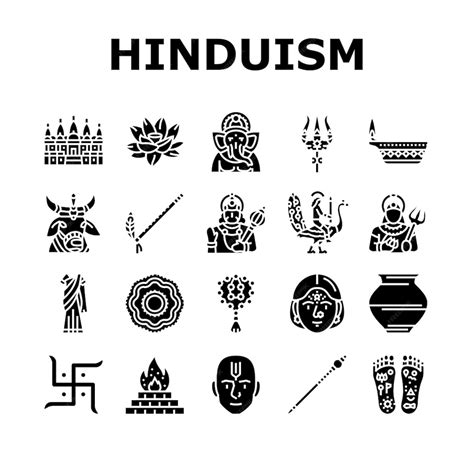 Premium Vector | Hinduism india hindu god religion icons set vector ...