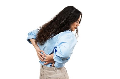 Premium Photo | Attractive woman feel backache spine pain because of ...