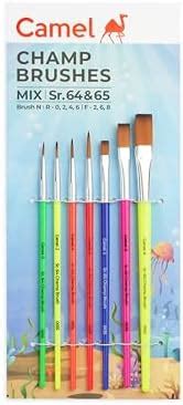 Camel Plastic Champ Brushes Set of 7 | Round & Flat Brushes for Water ...