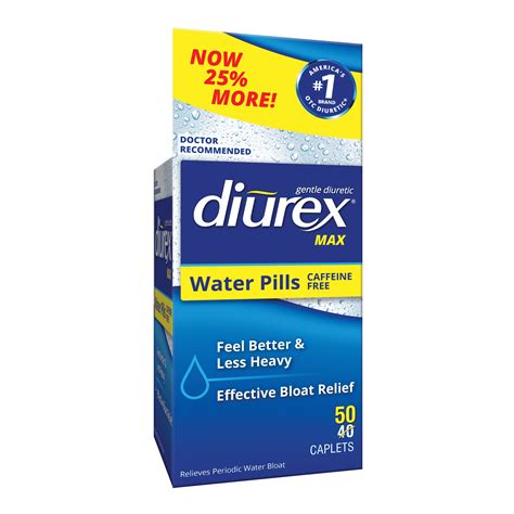Diurex Max Water Pills - Maximum Strength Caffeine Free Diuretic ...