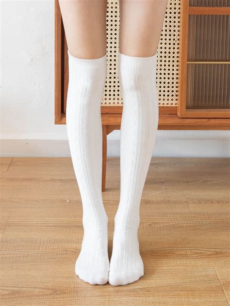 Solid over the knee socks – Artofit