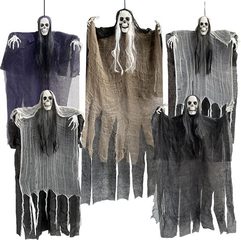 Amazon.com: HABISI 5 Packs Halloween Hanging Grim Reapers Decor - one ...