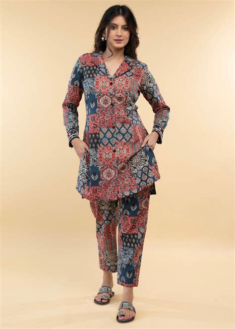 Striking Multi Coloured Kantha Tunic with Hand Embroidery on sleeves ...