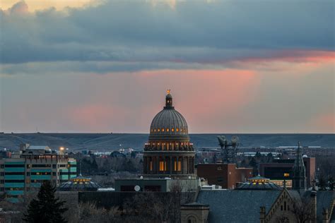 Sunset At The Idaho State Capital in Boise - Michael Bonocore