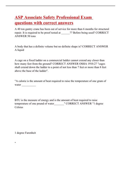 Associate Safety Professional (ASP) Tests Bundle Set - Stuvia US