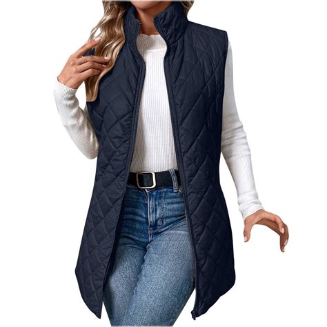 APEXFWDT Puffer Vest Women Winter Lightweight Full Zip Down Vest with ...