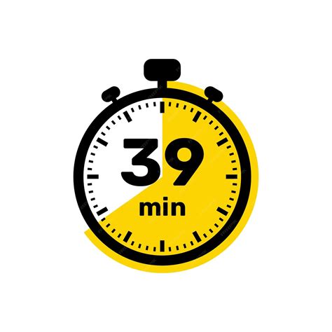 Premium Vector | 39 minutes analog clock icon white background design