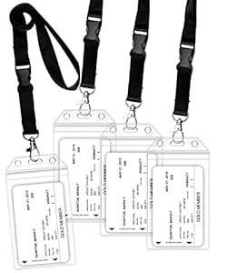 GreatShield Clear ID Badge Holder with Lanyard, Weather Resistant PVC ...