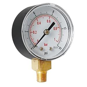 TRENDYNEST Radial Pressure Gauge for Oil Air Water TS-Y508 0-15psi 0 ...