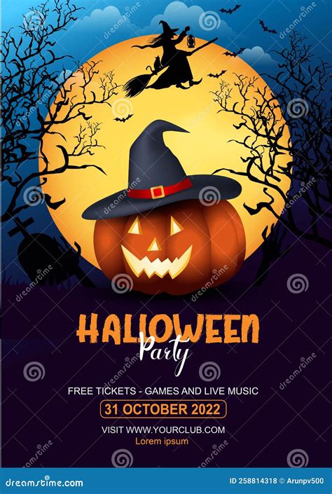Happy Halloween Party Poster. Vector Illustration Design Stock Vector ...