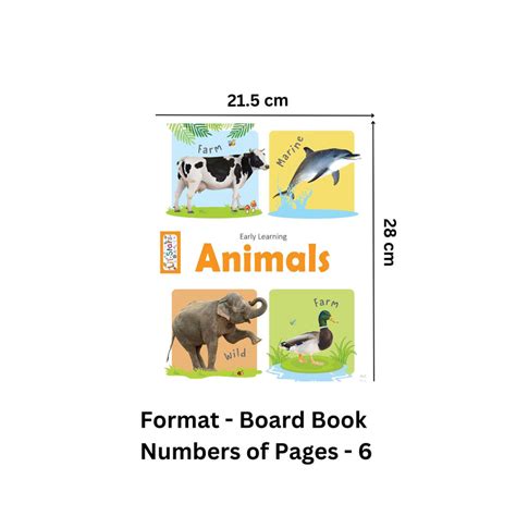 Early Learning Animals Board Book for Kids – Farm, Wild & Marine Anima ...