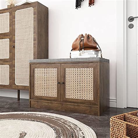 QEIUZON Shoe Storage Bench, Rattan Shoe Bench with | Ubuy India