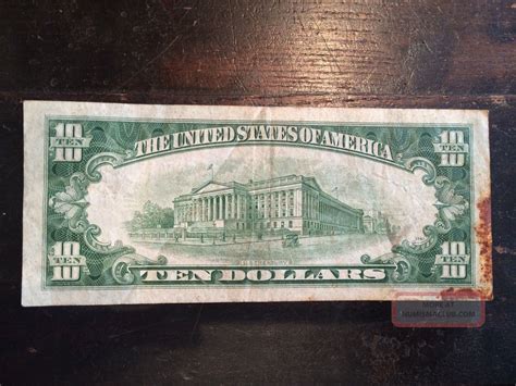 United States 1950 - A $10 Note Bill Currency Philadelphia Pennsylvania ...