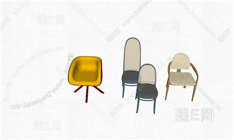 SketchUp自学室内单椅坐凳模型vol044 – SketchUp自学