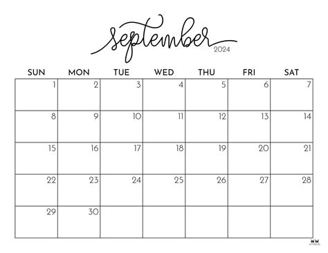 50 Free September 2024 Calendars for School Organization