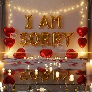 Almoda Creations 16 Inches Mylar Foil Balloon Banner I Am Sorry In Gold ...