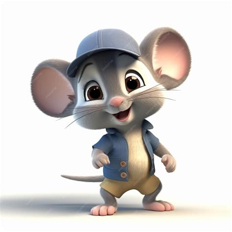 Premium Photo | Cute animated mouse caracter illustration
