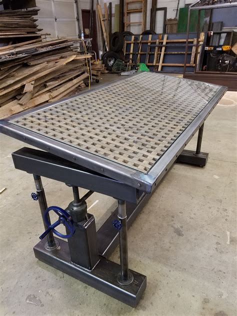 Adjustable Height Workstation | Welding table, Welding tables, Table frame