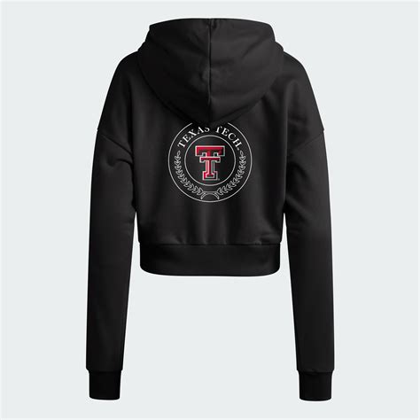 adidas Texas Tech Red Raiders Essentials 3-Stripes Crop Hoodie - Black ...