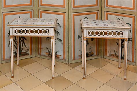 18th Century Pair Painted and Gilded Console Tables Ceramic Tiles North ...