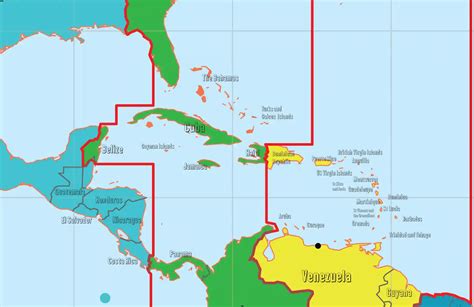 Caribbean Time Zones Map