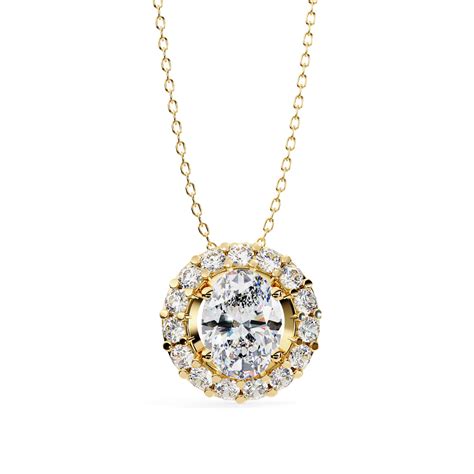 Oval Diamond Double Halo Pendant – ecosparckle