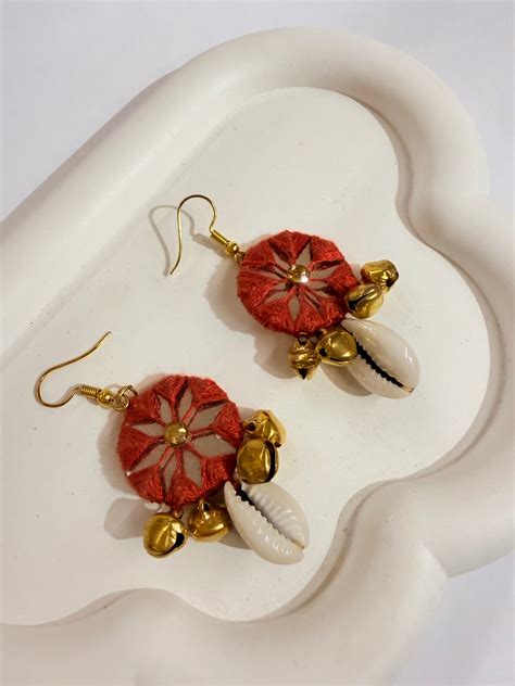 Earing Handmade Thread And Mirror Work – Nayab Stores™