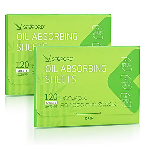 Amazon.com : Oil Absorbing Sheets with Bamboo Charcoal - 2 Pack (240 ...