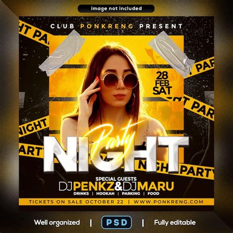Night club party flyer social media post | Premium PSD