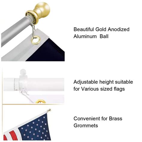 Buy Tukinala 6FT Flag Pole kit, Aluminum Flag Pole Bracket Tangle Free ...