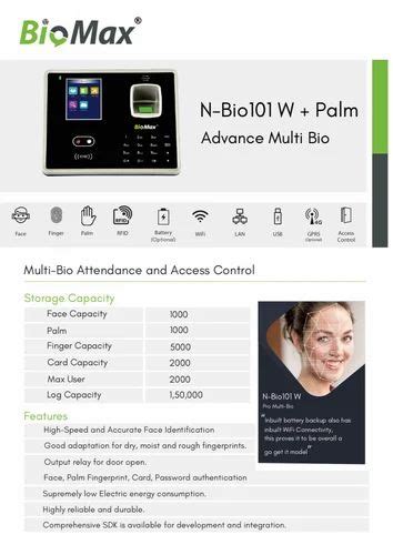 Biometric Access Control Machine - N-BIO101 W (PALM) Biometric Access ...
