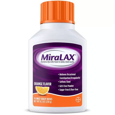 MiraLAX Laxative Powder - Orange - Shop Digestion & nausea at H-E-B