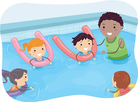 Children Swimming Clipart