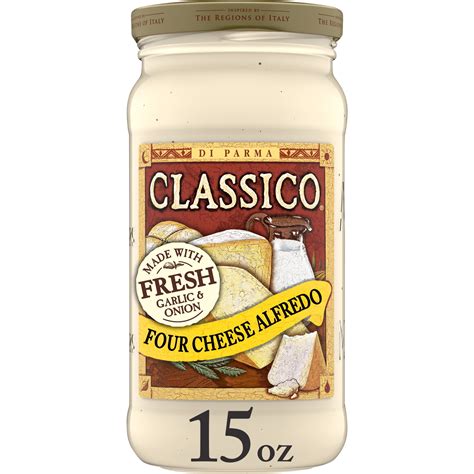 Classico Authentic Italian Four Cheese Alfredo Pasta Sauce with Ricotta ...