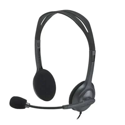 Buy Logitech H111 Wired On Ear Headphones With Mic Black online at best ...