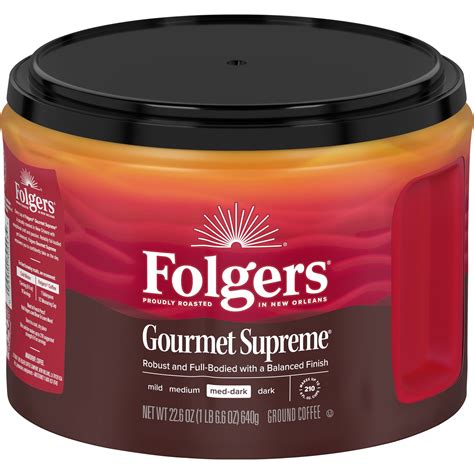 Folgers Gourmet Supreme Ground Coffee, Medium-Dark Roast, 22.6 Ounce ...
