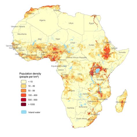 Population Density Map Of Africa