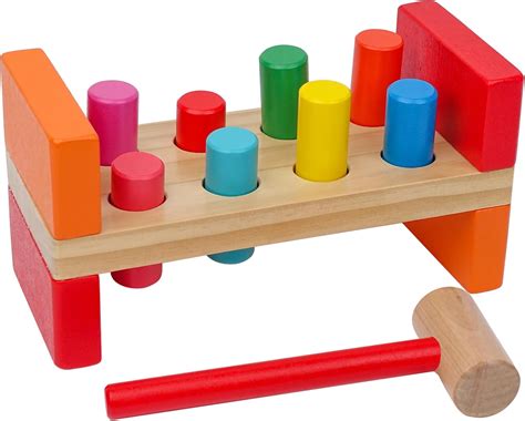 Juguete de martillo de madera para niños pequeños de 1 a 3 años ...