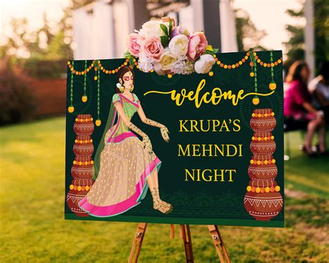 Buy Mehndi Welcome Sign, Henna Welcome Sign, Mendhi Ceremony, Mehendi ...