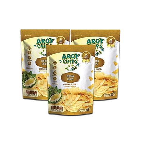Buy Durian Chips, Original Flavor, King of Fruit becomes Aroy chips for ...