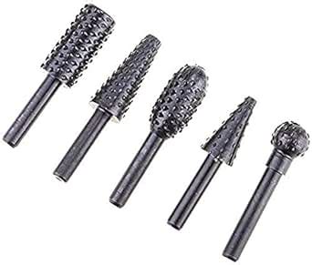 Rangwell NX 5Pcs/Set High Speed Steel Burr Drill Bit Set Wood Carving ...
