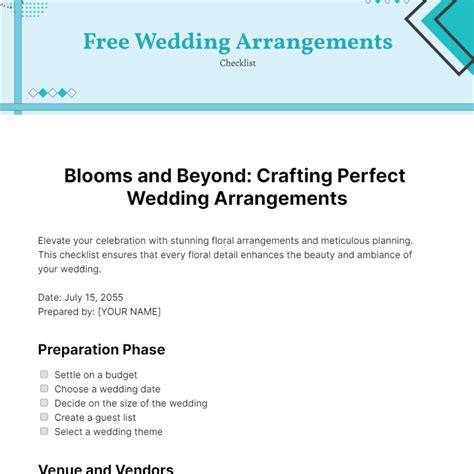 Free Wedding Checklist Templates, Editable and Printable