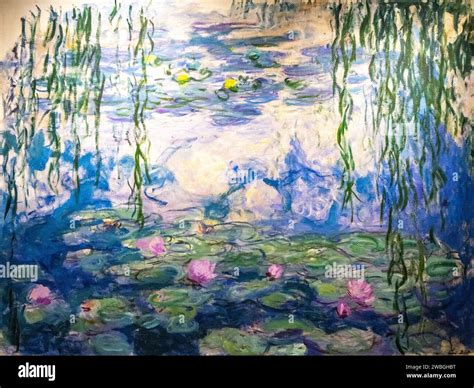 Painting, "Water Lilies" by Claude Monet from 1916-1919 Stock Photo - Alamy