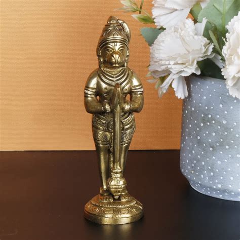 ARTVARKO Hanuman Standing Idol Brass Murti Statue Idol Home Office ...