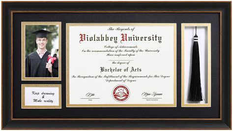 Black Diploma Frame with Tassel Holder for 8.5x11 Certificates Document ...