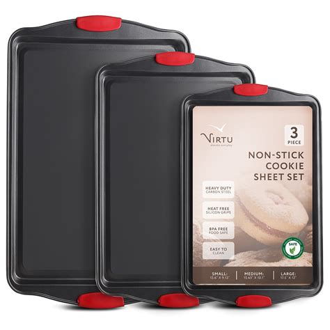 Joytable Cookie Sheet Set, Non-Stick Baking Sheets with Silicone ...